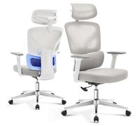 Garvee Fauteuil De Bureau Ergonomique à Dossier Haut - Soutien Lombaire Réglable Et Appui-Tête - Siège Et Dos en Mousse Respirante - Accoudoirs 3D - Réglable en Hauteur - Pivotant avec roulettes