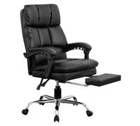 Garvee Fauteuil De Bureau Ergonomique Grand Format, Siège Executif en Cuir avec Soutien Lombaire, Appui-Tête Réglable, Repose-Pieds Et Dossier Inclinable pour Bureau Et Jeu