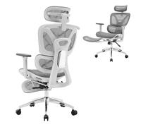 Garvee Fauteuil de Direction Ergonomique Haut de Gamme - Repose-Pieds Extensible - Dossier Haut en Maille - Accoudoirs et Appui-tête 3D réglables - Inclinaison 90-125°