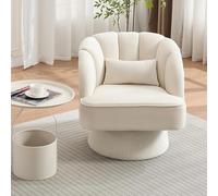 Garvee Fauteuil Pivotant Moderne, Fauteuil Rembourré à 360° avec Dossier Rayé Et Rembourrage Moelleux