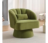 Garvee Fauteuil Pivotant Moderne, Fauteuil Rembourré à 360° avec Dossier Rayé Et Rembourrage Moelleux