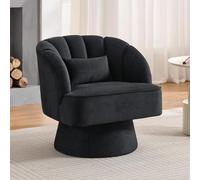 Garvee Fauteuil Pivotant Moderne, Fauteuil Rembourré à 360° avec Dossier Rayé Et Rembourrage Moelleux