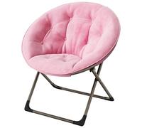 Garvee Fauteuil Pliant Surdimensionné en Forme De Soucoupe, Revêtement en Fausse Fourrure, Structure Métallique Robuste, Idéal pour La Chambre, Le Salon, Le Bureau Et La Chambre d'enfant