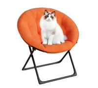 Garvee Fauteuil Pliant Surdimensionné en Forme De Soucoupe, Revêtement en Fausse Fourrure, Structure Métallique Robuste, Idéal pour La Chambre, Le Salon, Le Bureau Et La Chambre d'enfant