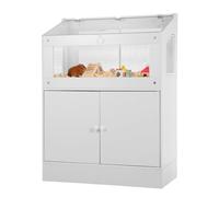 Garvee Grand Cage aérée pour Petits Animaux - Habitat avec Armoire de Rangement et Panneaux en Acrylique Transparent - Idéale pour Hamster, Cochon d’Inde, hérisson, Gerbille - Nettoyage aisé