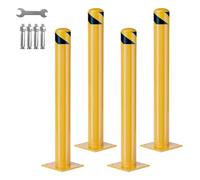 Garvee H 106 cm Borne de sécurité haute visibilité en acier - Protection robuste pour zones industrielles, installation facile, amovible - Idéal parkings et entrepôts - Lot de 4, Jaune