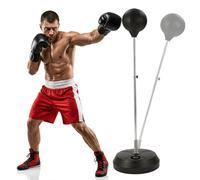 Garvee Intégrerînement de Boxe à Domicile - Set de Poire de Boxe réglable 125-145 cm - Base HDPE Stable, Tige en Acier avec Ressort, Balle PVC 24x27 cm - Idéal débutants - Variante : 43x125-145cm