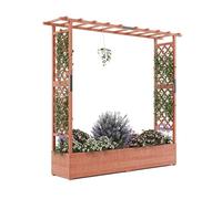 Garvee Jardinière Surélevée avec Treillis en Arche en Bois, Planter Box avec Toit Suspendu Et Treillis Latéraux, Lit De Jardin Haut Au Sol pour Plantes Grimpantes