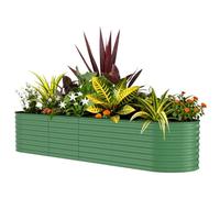Garvee Jardinière surélevée en métal galvanisé, 2,4 x 0,6 x 0,5 m, pour Fleurs, légumes, Lits de Jardin surélevés résistants à la Rouille pour Le Jardinage, Assemblage Facile, jardinière et