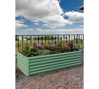 Garvee Jardinière surélevée Robuste en métal galvanisé - Bac à Plantes Profond extensionérieur Anti-Rouille - Idéal Potager, Fleurs, Herbes, Balcon, terrasse - sans Fond, épaisseur 0,6 mm - Couleur :