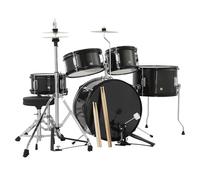 Garvee Kit Batterie Junior 5 pièces pour Enfants - Ensemble Complet : Grosse Caisse, Chaussons, Caisse Claire, cymbales, Hi-Hat, Baguettes, pédale, Tabouret - Idéal débutant, Instrument Percussion