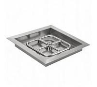 Garvee Kit brûleur inox pour brasero extérieur, insert rectangulaire, gaz/propane, sans tuyau, idéal cheminée, argent 30x30 cm