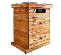 Garvee Kit complet ruche Langstroth 10 cadres pour apiculture - 2 corps profonds, 1 hausse moyenne, fenêtres acryliques, cadres et cires inclus - Bois de sapin traditionnel - Traditionnelle ruche en