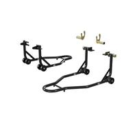 Garvee Kit de 2 Béquilles Moto en Acier, Support Acier 410kg | Support Avant et Arrière Réglable en Acier Haute Résistance, 2 Pièces, Fourches en U, Noir