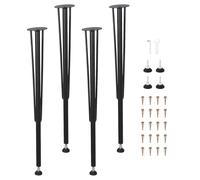 Garvee Kit De 4 Pieds De Table Cylindriques Noirs, 28 Pouces (71,12 Cm), Capacité De Charge 544 Kg, Pieds Réglables - Idéal pour Tables/Bureaux DIY
