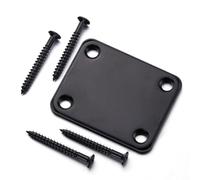 Garvee Kit de pièces pour guitare électrique - Plaque de manche, arbre à cordes à rouleaux, plaque de prise jack - Montage aisé - Remplacement complet - 3 pièces (noir)