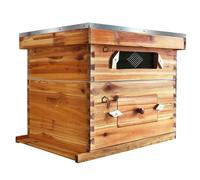 Garvee Kit ruche Langstroth 10 cadres en cèdre imperméable - 1 corps profond, 1 hausse moyenne - Fenêtre acrylique - Cires naturelles - Montage facile - Débutants & experts - Modèle : ruche