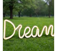 Garvee Lampe Murale à LED Néon Dream - Éclairage d'Ambiance USB avec Lettres Lumineuses - Décoration Moderne pour Chambre, Maison, Bar, Mariage Ou Célébration - Taille Compacte 39x13,5 cm