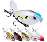 Garvee Leurres de pêche topwater réalistes - Lot de 5, 8cm/11,5g - Hameçons BKK, Queue Flottante rotative - pour carnassiers, brochet, Sandre, mer et Eau Douce - Accessoires pêche - Coloris : 5pcs