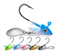 Garvee Leurres têtes plombées 1/2oz (15g), Palette tournante, hameçons Robustes, Yeux 3D - Swimbait Polyvalent carnassiers, Truite, Saumon, Eau Douce/mer, Lot de 5 - 1/2oz_15g_5pcs