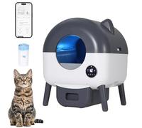 Garvee Litiere Chat Autonettoyante 66L, Bac à Litter Automatique Améliorét avec Application, Capteurs de Sécurité Anti-Pincement, 6 Lumières Ambiantes Réglables, Toilette Intelligente pour Chats