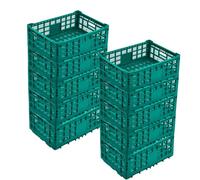 Garvee Lot de 10 Cagette Plastique Pliable Empilable 52 L