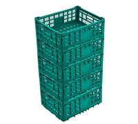 Garvee Lot de 5 Cagette Plastique Pliable Empilable 52 L