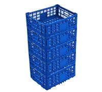 Garvee Lot de 5 Cagette Plastique Pliable Empilable 52 L, Bleu