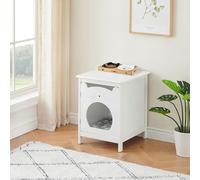 Garvee Meuble Cache Litière De Petite Taille Maison De Toilette pour Chat en Bois MDF Meuble De Bac à Litière Niche, Table De Chevet avec Maison pour Chat, 48,7 x 50,8 x 50,8 cm