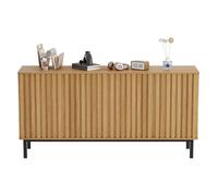 Garvee Meuble de Rangement avec Fonction de Rangement, Meuble Buffet Cuisine en Bois avec Portes Encastrées et Étagères Réglables, Convient pour la Cuisine, la Salle à Manger et Le Salon