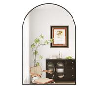 Garvee Miroir Salle de Bain, Miroir Mural Arqué, Cadre en Aluminium, Miroir Mural Moderne Résistant à Rouille, Verre Trempé pour Coiffeuse, Entrée