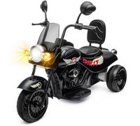 Garvee Moto Électrique Enfants 12V 3 Roues 2 Moteur Scooter pour 3 à 6 Ans | Vitesse 3-6 km/h Effets Lumineux et Sonores Musique Pneus Anti-Renversement Intérieur et Extérieur 110x56x78 cm