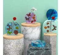 Garvee Moule en Silicone pour Vase et Pot de Fleurs en résine | Kit DIY avec 8 tubes à essai en acrylique bleus, Station de propagation, hydroponie, décoration bureau et maison