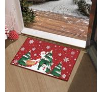 Garvee Paillasson de Noël Père Noël Roug, Tapis de Bienvenue, Tapis de Salon Cuisine Antidérapant Décoration Noël (40 * 60 cm)