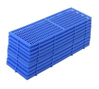 Garvee Palette plastique industrielle robuste - 93 x 32 x 3,8 cm - Imperméable, résistante à l'humidité - Empilable, emboîtable - Pour entrepôt, atelier, garage, cave - Bleu, Lot de 10