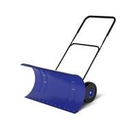 Garvee Pelle à Neige Manuelle à Pousser à Roues, Lame Galvanisée Robuste, Hauteur Et Lame Réglables, Design Ergonomique, Idéale pour Allées, Trottoirs Et Jardins