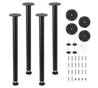 Garvee Pieds de Table Ajustables Robustes - Lot de 4 en Acier renforcé - Capacité 1200 LB - Installation Facile - Idéal pour Bureau, Table à Manger, Table Basse - Finition Noire - Colonne A 28 Pouces