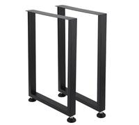 Garvee Pieds De Table Métalliques Industriels 28 x 18 Pouces - Design Rustique Noir, Robustes Et Stables pour Table Salle à Manger, Bureau Ou Jardin (2 Pièces)