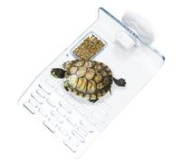 Garvee Plateforme de Repos Transparente pour Carapace - Décoration d'aquarium et d'aquascaping - Ventouses Solides - Surface spacieuse - Accessoire pour Reptiles - 2pcs Grandes ventouses, 24×20cm