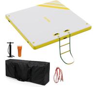 Garvee Plateforme Flottante Gonflable Robuste pour Sports Nautiques - Surface antidérapante, système modulaire Extensible - Pompe, échelle incluses - pour lac, Piscine, mer, fêtes, Yoga - Capacité