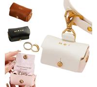 Garvee Pochette porte-alliances détachable en cuir pour collier de chien - Boîte à alliances de mariage, rangement sécurisé pour bague de fiançailles - Accessoire cérémonie animaux - Blanc, 5.5 x 3 x