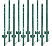 Garvee Poteaux de clôture en métal robuste pour extensionérieur - Lot de 10 - Installation facile sans creuser - Idéal jardin, séparation, décoration - Résistants aux intempéries - Taille : 152 cm