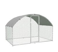 Garvee Poulailler extensionérieur métallique sécurisé - Toit dôme, bâche imperméable et Anti-UV - Abri Robuste pour Poules, Canards, Lapins - Idéal pour Jardin, Ferme - Taille : 9,8 x 6,5 x 6,5 ft