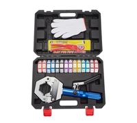 Garvee Presse à sertir hydraulique manuelle pour tuyaux AC - Kit complet avec 7 matrices - Outil main séparable pour réparation climatisation - Compatible raccords barbelés et Beaded - Inclus ciseaux