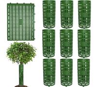 Garvee Protection de Tronc d'arbre en Plastique Souple - Lot de 10 Tubes pour Jeunes Arbres et Plants - Anti-Rongeurs et Résistante aux Tondeuses/Débroussailleuses, Vert