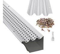 Garvee Protection professionnelle gouttière aluminium - Maille fine 0,69cm anti-feuilles, anticorrosion, installation DIY, lot 17 pièces - 6 pouces - 50FT - spécifications : 6inc, taille : 50FT