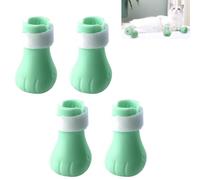 Garvee Protège-griffes en silicone pour chat - Bottes ajustables anti-rayures, confortables pour le soin, bain, coupe des griffes et nettoyage des oreilles - Lot de 4 pièces - Idéal pour prévenir les