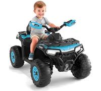 Garvee Quad électrique pour Enfant, 12 V, 4 Roues, Tout-Terrain, avec télécommande, 2 Moteurs, Phare LED, Musique, Connexion sans Fil, USB, Suspension, Drapeau Lumineux