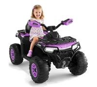Garvee Quad électrique pour Enfant, 12 V, 4 Roues, Tout-Terrain, avec télécommande, 2 Moteurs, Phare LED, Musique, Connexion sans Fil, USB, Suspension, Drapeau Lumineux