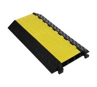 Garvee Rampe antidérapante pour câbles - 3 Grands canaux, capacité 28000lbs - Sécurité Passage Garage/entrepôt - Design Jaune Visible - Dimensions 94,5×50×8cm